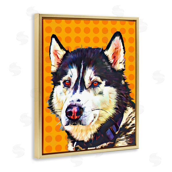 Stupell Industries Kim Curinga | Husky Dog Orange Pop Art