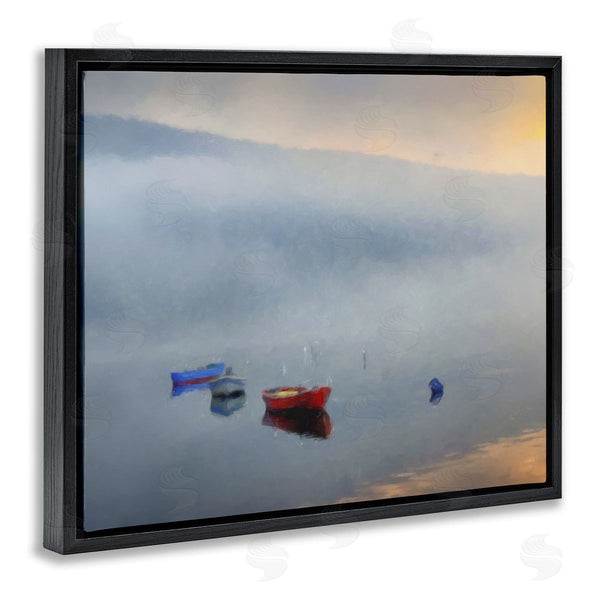 Stupell Industries Kim Curinga | Misty Lake Canoes Fog Scene Wall Art