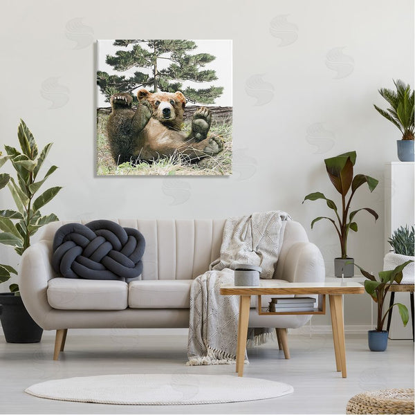 Stupell Industries Kim Curinga | Playing Bear Cub Forest Trees Wall Art