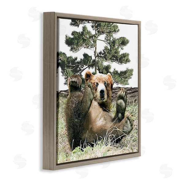 Stupell Industries Kim Curinga | Playing Bear Cub Forest Trees Wall Art