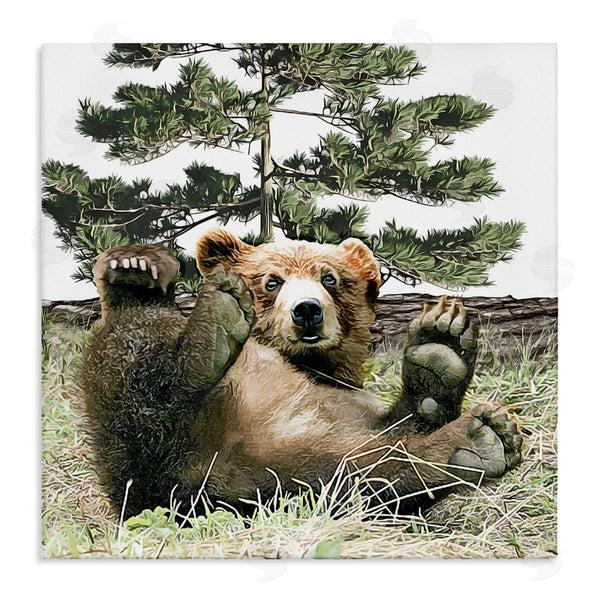 stupell industries Kim Curinga | Playing Bear Cub Forest Trees Wall Art