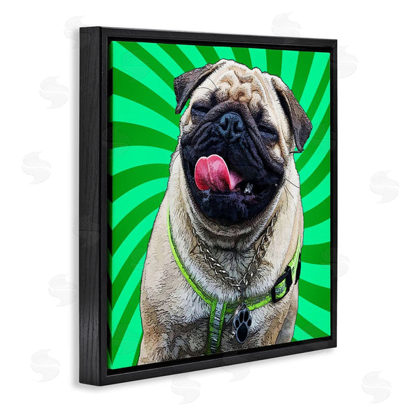 Stupell Industries Kim Curinga | Pug Dog Green Pop Art