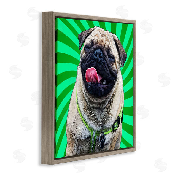 Stupell Industries Kim Curinga | Pug Dog Green Pop Art