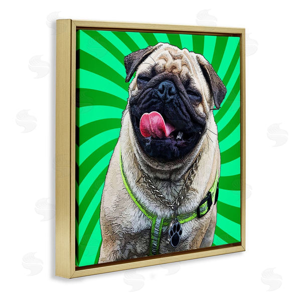Stupell Industries Kim Curinga | Pug Dog Green Pop Art