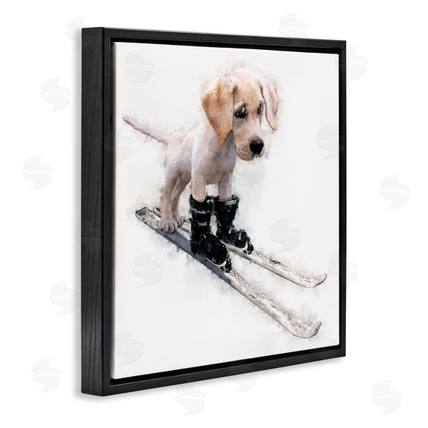Stupell Industries Kim Curinga | Puppy Skiing Winter Pet Wall Art