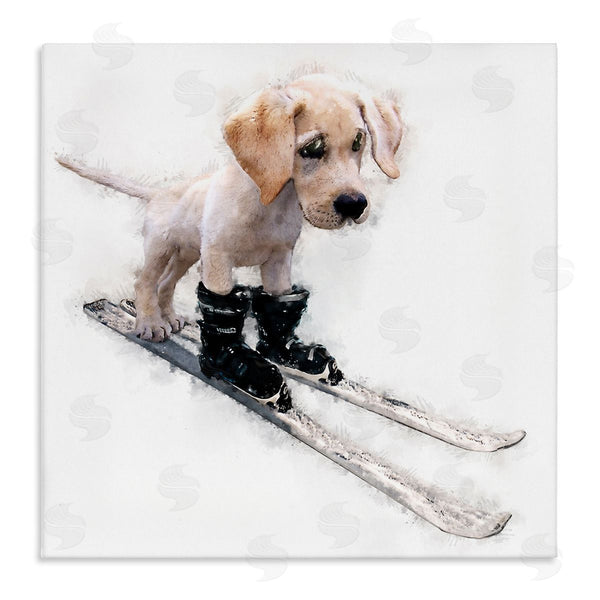 stupell industries Kim Curinga | Puppy Skiing Winter Pet Wall Art