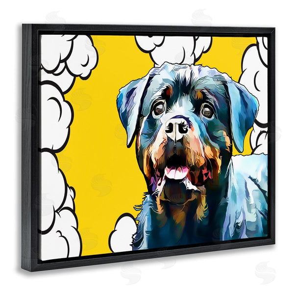 Stupell Industries Kim Curinga | Rottweiler Dog Yellow Pop Art