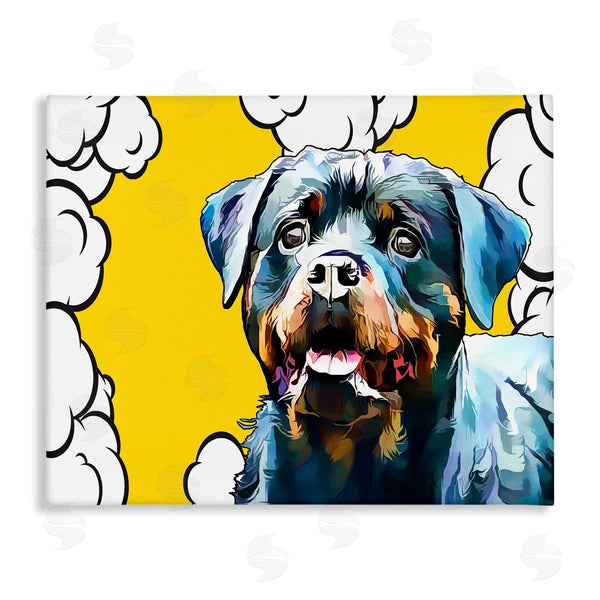 stupell industries Kim Curinga | Rottweiler Dog Yellow Pop Art