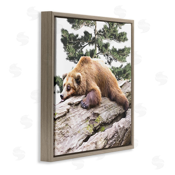 Stupell Industries Kim Curinga | Sleeping Brown Bear Wildlife Wall Art