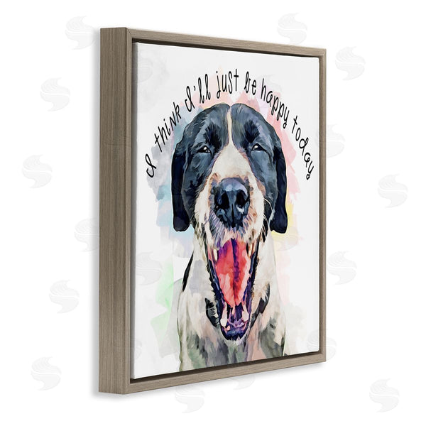 Stupell Industries Kim Curinga | Think I'll Just Be Happy Today Dog Smile Wall Art