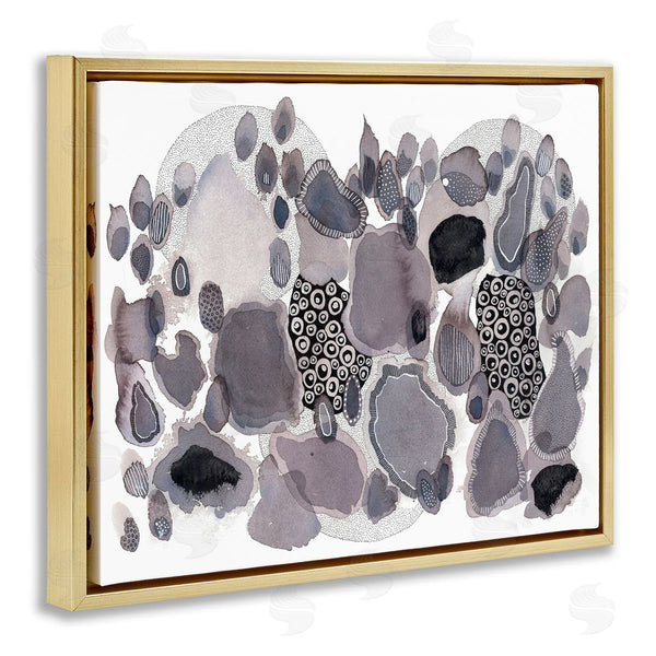 Stupell Industries Kim Rupe | Abstract Grey Black Drips