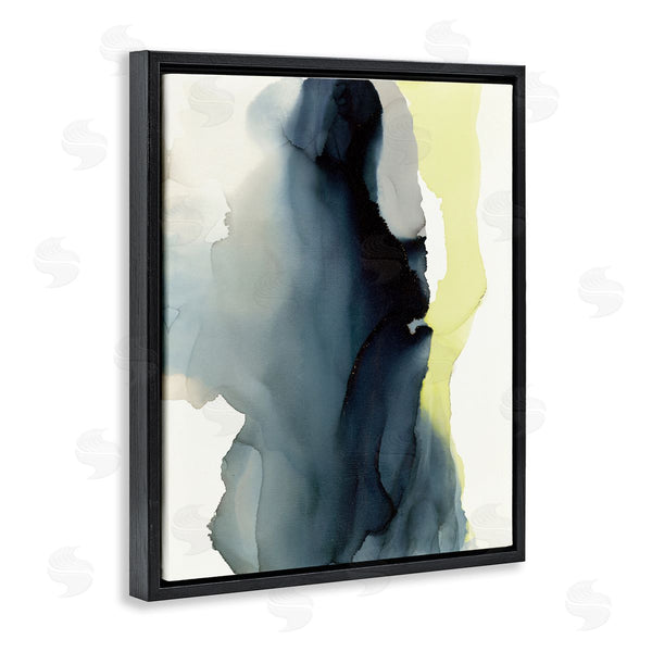 Stupell Industries Kippi Leonard | Fluid Layered Abstraction Grey Blue Yellow Distortion Wall Art