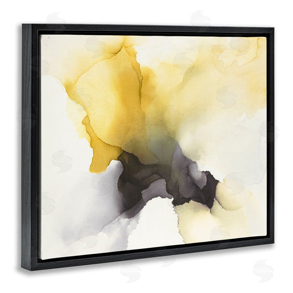Stupell Industries Kippi Leonard | Futuristic Yellow Cloud Abstraction Fluid Shape Distortion Wall Art