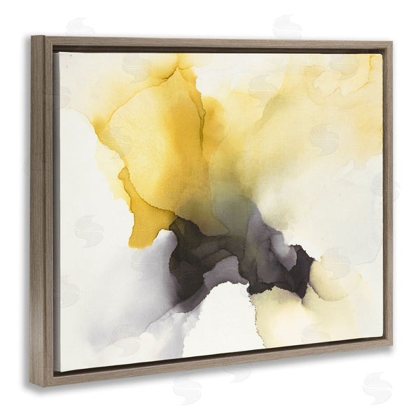Stupell Industries Kippi Leonard | Futuristic Yellow Cloud Abstraction Fluid Shape Distortion Wall Art