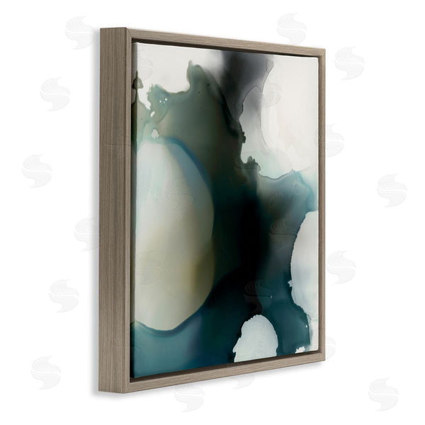 Stupell Industries Kippi Leonard | Ink Blot Abstraction Dark Grey Blue Distorted Shapes Wall Art