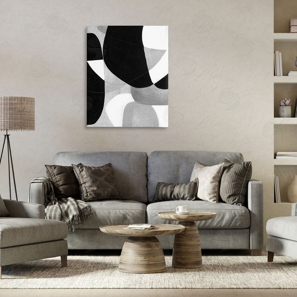Stupell Industries Kippi Leonard | Monochrome Oblong Shapes Wall Art