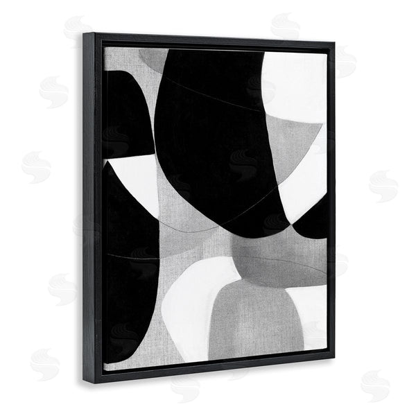 Stupell Industries Kippi Leonard | Monochrome Oblong Shapes Wall Art