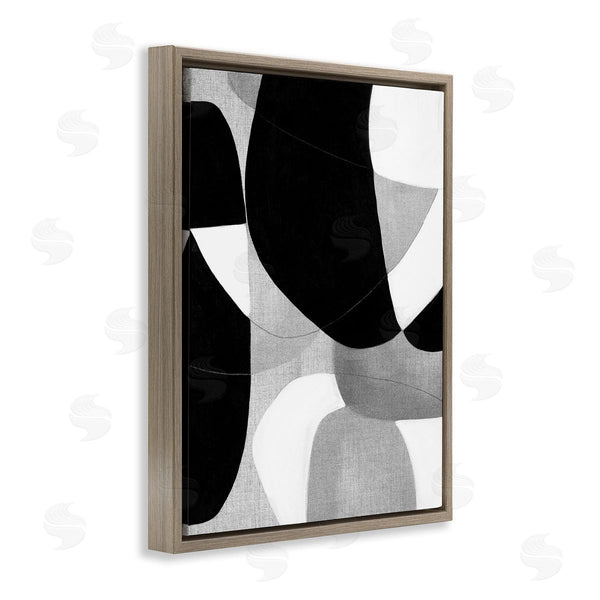 Stupell Industries Kippi Leonard | Monochrome Oblong Shapes Wall Art