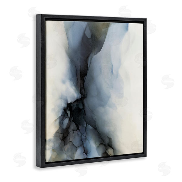 Stupell Industries Kippi Leonard | Murky Blue Abstract Fluid Shape Distorted Twist Wall Art