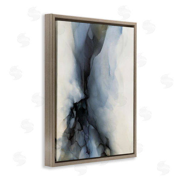 Stupell Industries Kippi Leonard | Murky Blue Abstract Fluid Shape Distorted Twist Wall Art