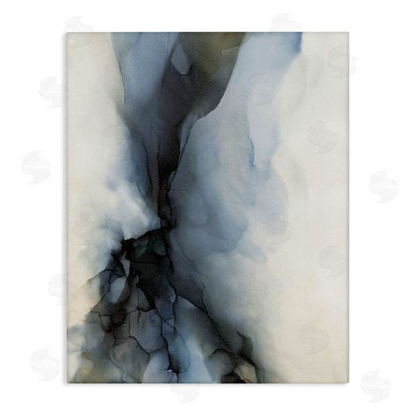 stupell industries Kippi Leonard | Murky Blue Abstract Fluid Shape Distorted Twist Wall Art