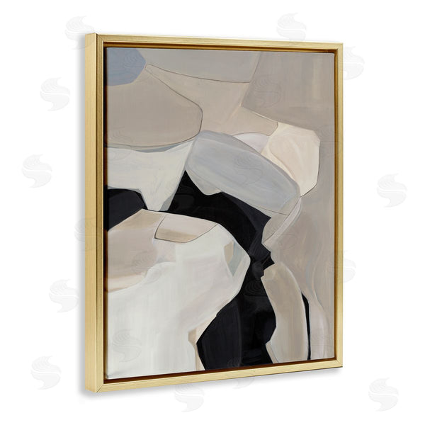 Stupell Industries Kippi Leonard | Rounded Curves Abstract Beige Black