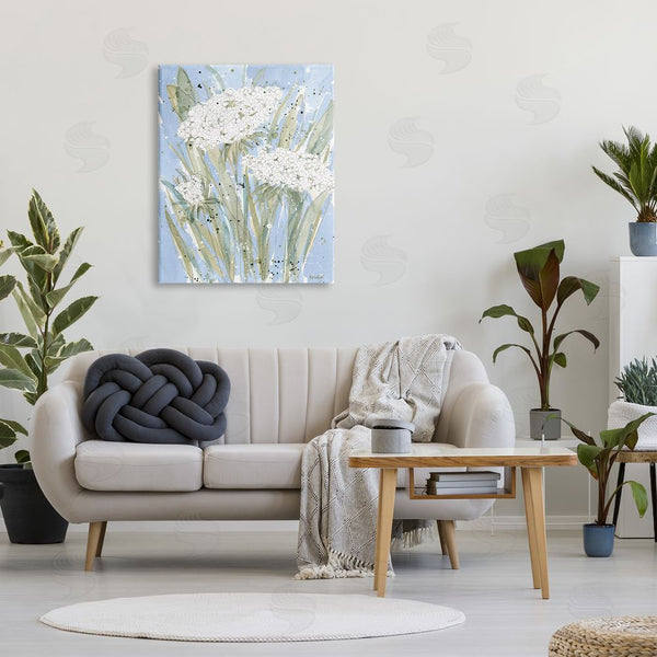 Stupell Industries Krinlox | Abstract Blue English Garden Florals Carrot Flowers Wall Art