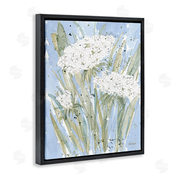 Stupell Industries Krinlox | Abstract Blue English Garden Florals Carrot Flowers Wall Art