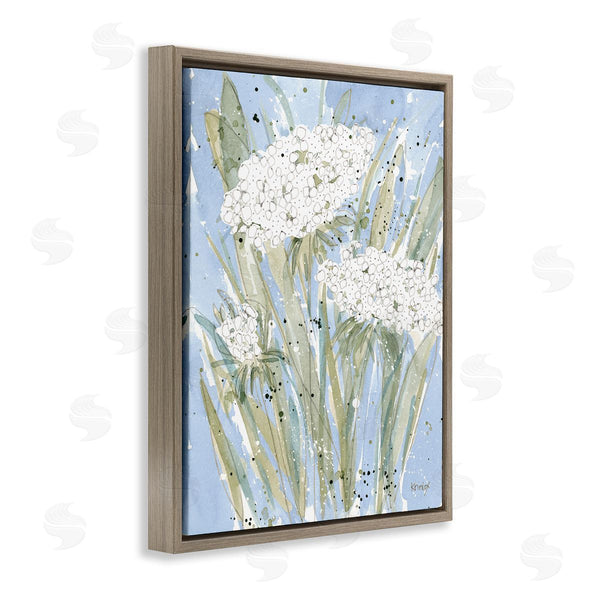 Stupell Industries Krinlox | Abstract Blue English Garden Florals Carrot Flowers Wall Art