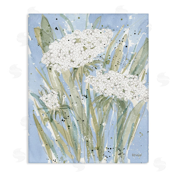 stupell industries Krinlox | Abstract Blue English Garden Florals Carrot Flowers Wall Art