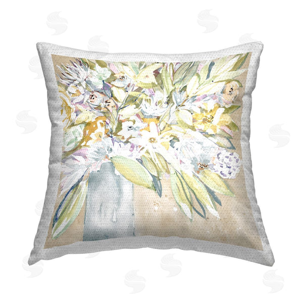 Stupell Industries Krinlox | Abstract Green Bouquet Printed Throw Pillow