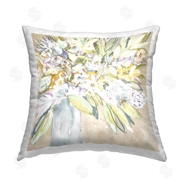 stupell industries Krinlox | Abstract Green Bouquet Printed Throw Pillow