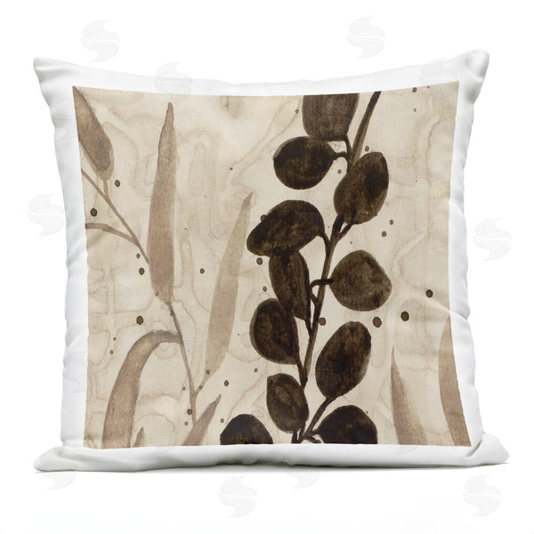 Stupell Industries Krinlox | Asymmetrical Natural Leaves Printed Throw Pillow