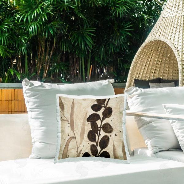 Stupell Industries Krinlox | Asymmetrical Natural Leaves Printed Throw Pillow