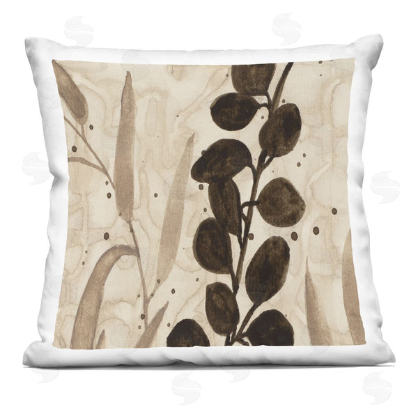 stupell industries Krinlox | Asymmetrical Natural Leaves Printed Throw Pillow