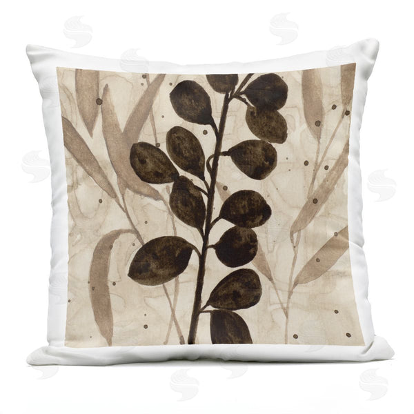 Stupell Industries Krinlox | Beige & Brown Natural Leaves Printed Throw Pillow