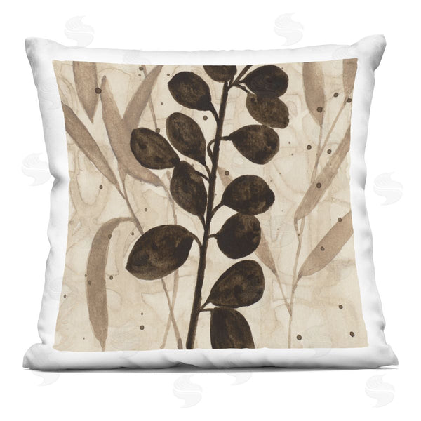 stupell industries Krinlox | Beige & Brown Natural Leaves Printed Throw Pillow