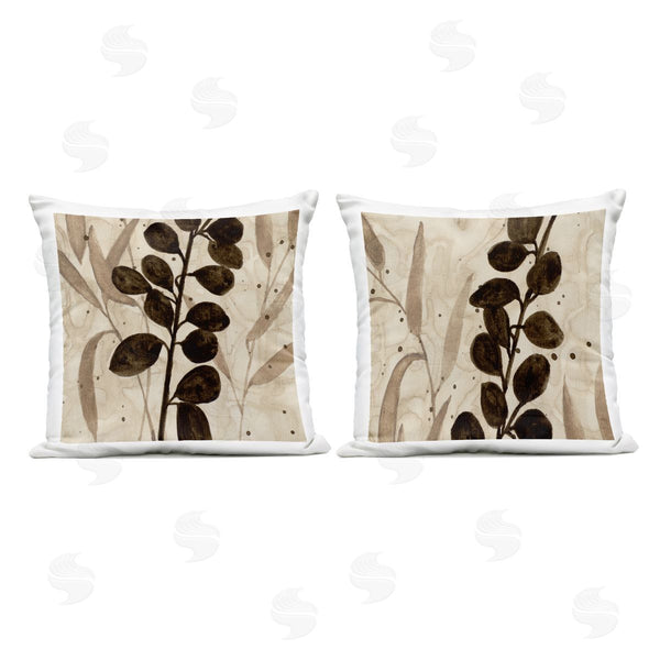 Stupell Industries Krinlox | Earthy Hued Leaf Sprigs Printed Throw Pillow Set