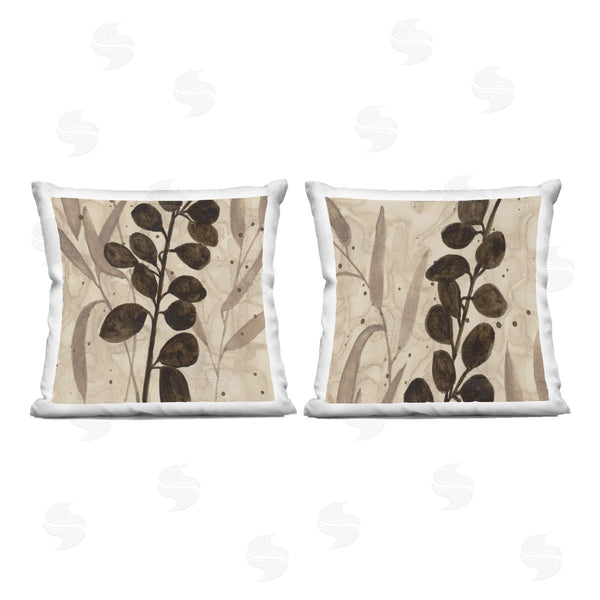 stupell industries Krinlox | Earthy Hued Leaf Sprigs Printed Throw Pillow Set
