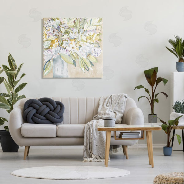Stupell Industries Krinlox | Full Varied Floral Arrangement White Petals Vase Wall Art