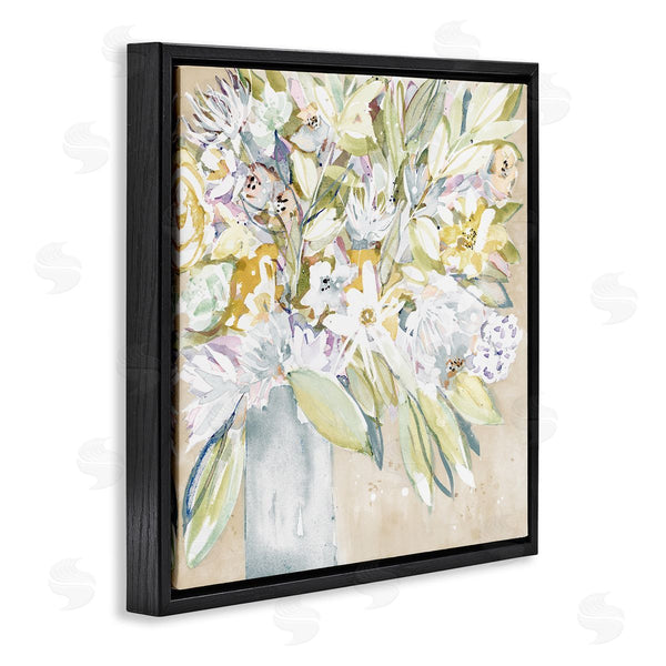 Stupell Industries Krinlox | Full Varied Floral Arrangement White Petals Vase Wall Art
