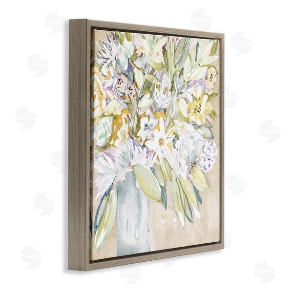 Stupell Industries Krinlox | Full Varied Floral Arrangement White Petals Vase Wall Art