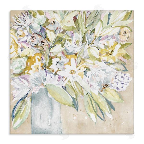 stupell industries Krinlox | Full Varied Floral Arrangement White Petals Vase Wall Art