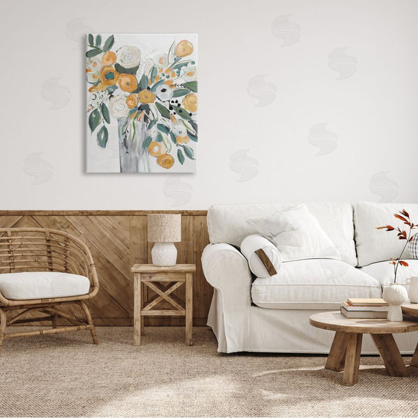 Stupell Industries Krinlox | Lively Orange White Floral Bouquet Abstract Still Life Wall Art