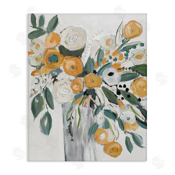 stupell industries Krinlox | Lively Orange White Floral Bouquet Abstract Still Life Wall Art
