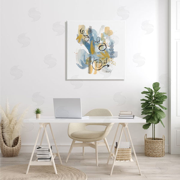 Stupell Industries Krinlox | Modern Directional Arrow Abstraction Blue Yellow Watercolor Wall Art