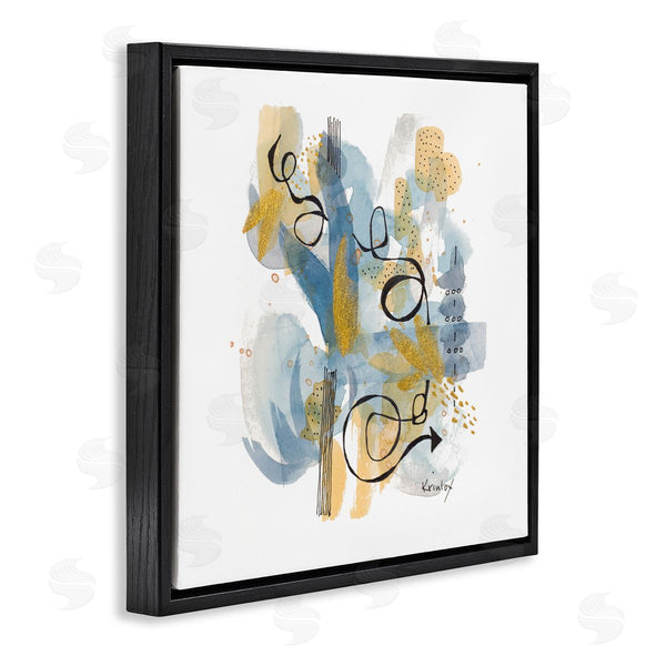 Stupell Industries Krinlox | Modern Directional Arrow Abstraction Blue Yellow Watercolor Wall Art