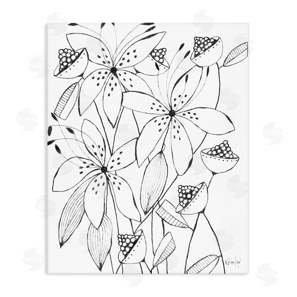 stupell industries Krinlox | Open Blooms Outline Wall Art