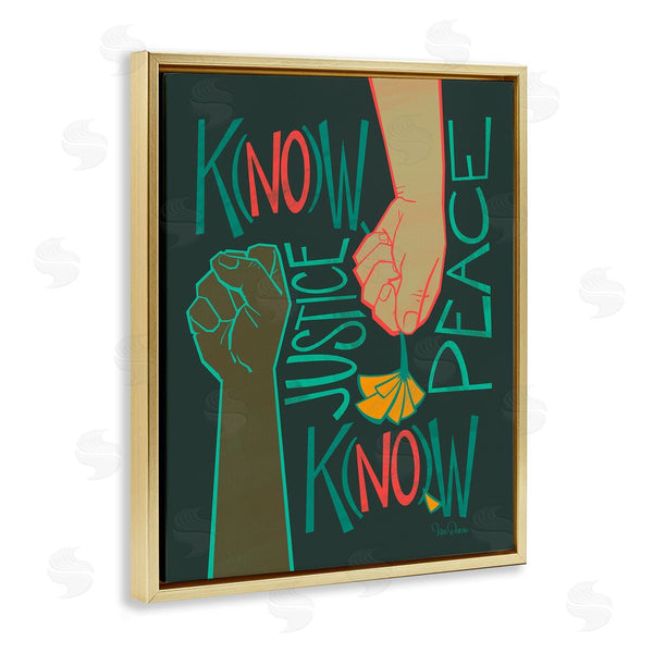 Stupell Industries Kris Duran | Know Justice Know Peace Hands In Social Statement