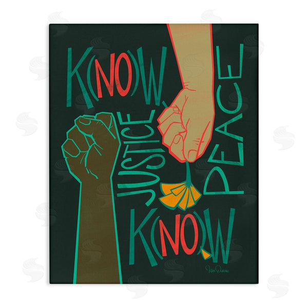 stupell industries Kris Duran | Know Justice Know Peace Hands In Social Statement